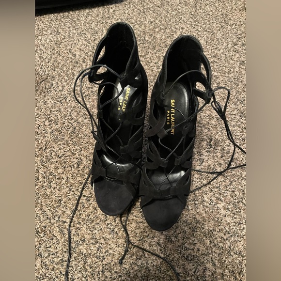 Saint Laurent Lace-up Platform High Heels 39 - Picture 7 of 10